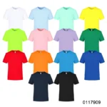oemtshirts.com high quality ready made 100%polyester 125gsm round neck shortsleeve regular fit grid blank t-shirt wholesale