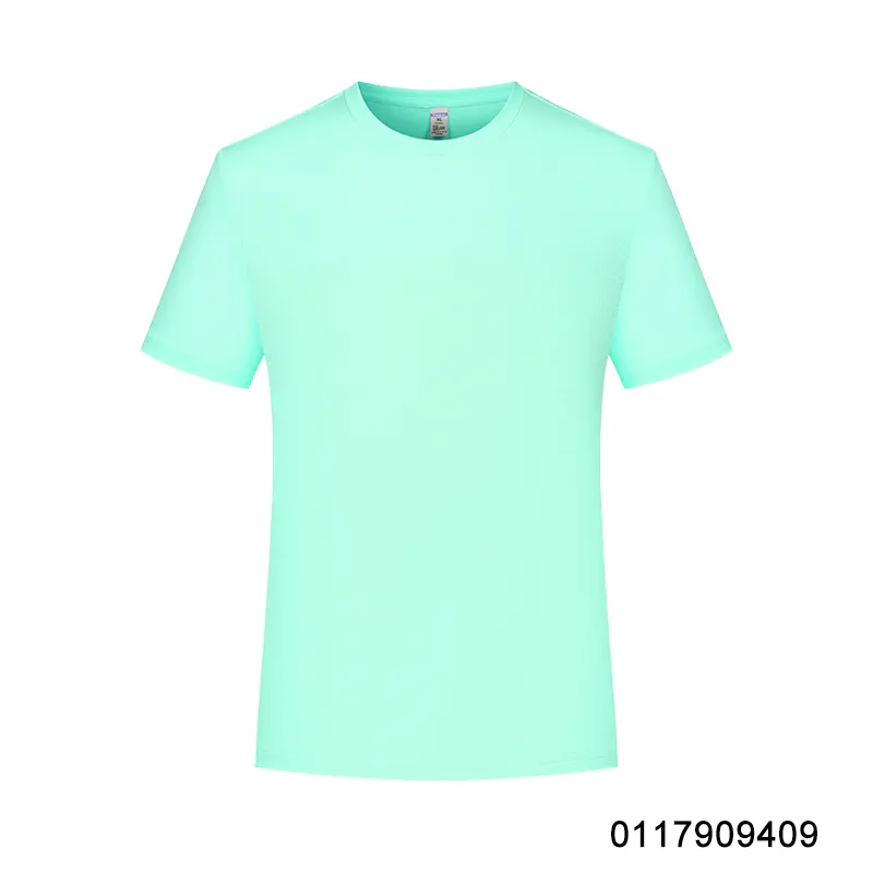 oemtshirts.com high quality ready made 100%polyester 125gsm round neck shortsleeve regular fit grid blank t-shirt wholesale