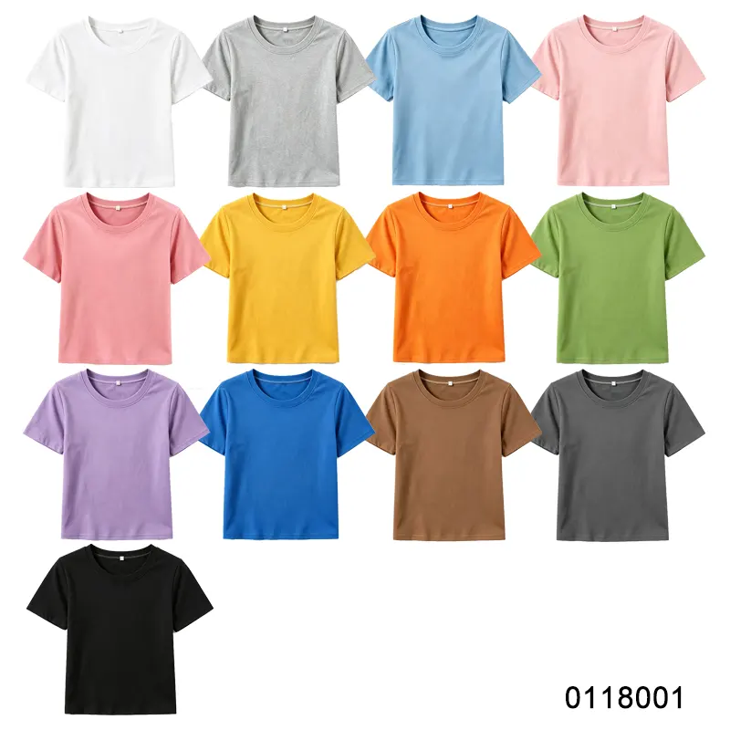 oemtshirts.com high quality ready made 100%polyester 180gsm round neck shortsleeve regular fit blank crop t-shirt wholesale