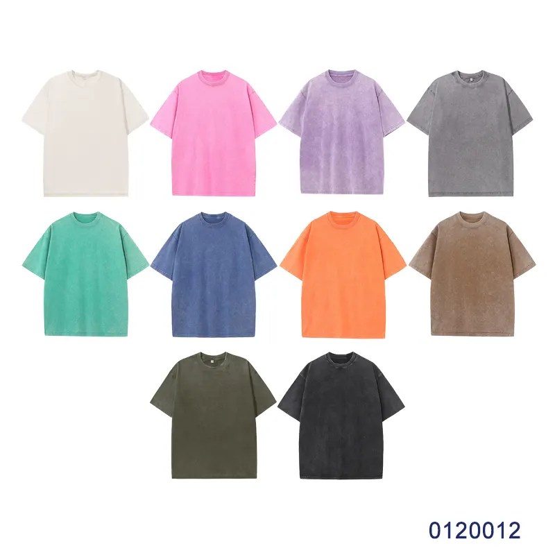 oemtshirts.com high quality ready made 100%cotton 230gsm round neck shortsleeve oversized style washed blank t-shirt wholesale
