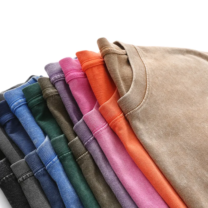 oemtshirts.com high quality ready made 100%cotton 230gsm round neck shortsleeve oversized style washed blank t-shirt wholesale