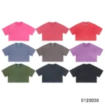 oemtshirts.com high quality ready made 100%cotton 230gsm round neck shortsleeve oversized style crop top blank whashed t-shirt wholesale