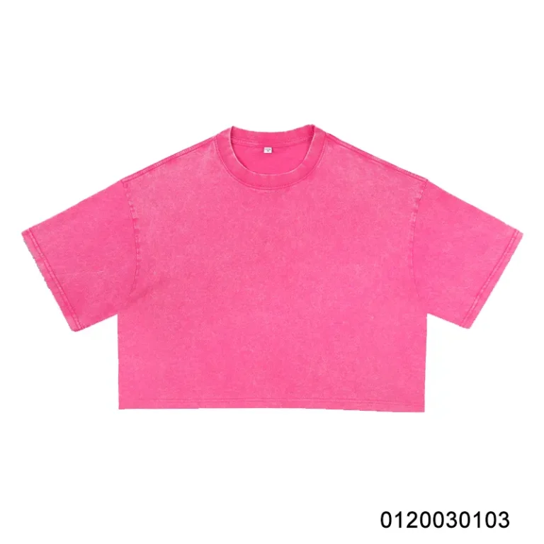 oemtshirts.com high quality ready made 100% Cotton 230gsm round neck shortsleeve oversized style crop top blank whashed t-shirt wholesale
