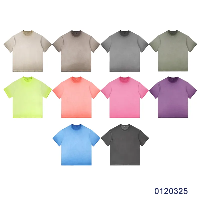 oemtshirts.com high quality ready made 100%cotton 230gsm round neck shortsleeve oversized style blank Ombré t-shirt wholesale