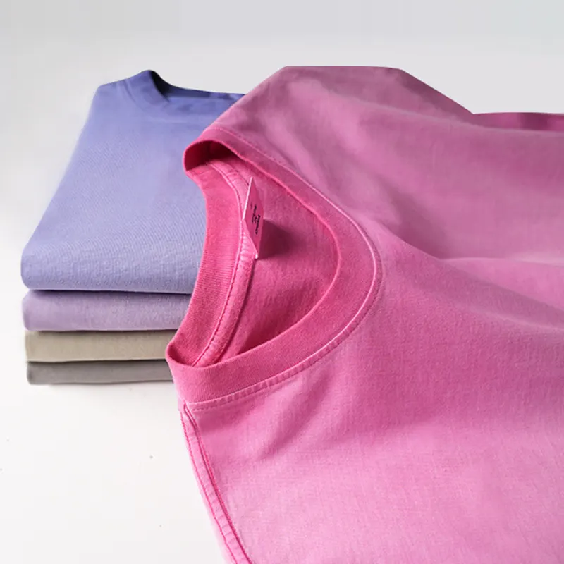 oemtshirts.com high quality ready made 100%cotton 230gsm round neck shortsleeve oversized style blank Ombré t-shirt wholesale