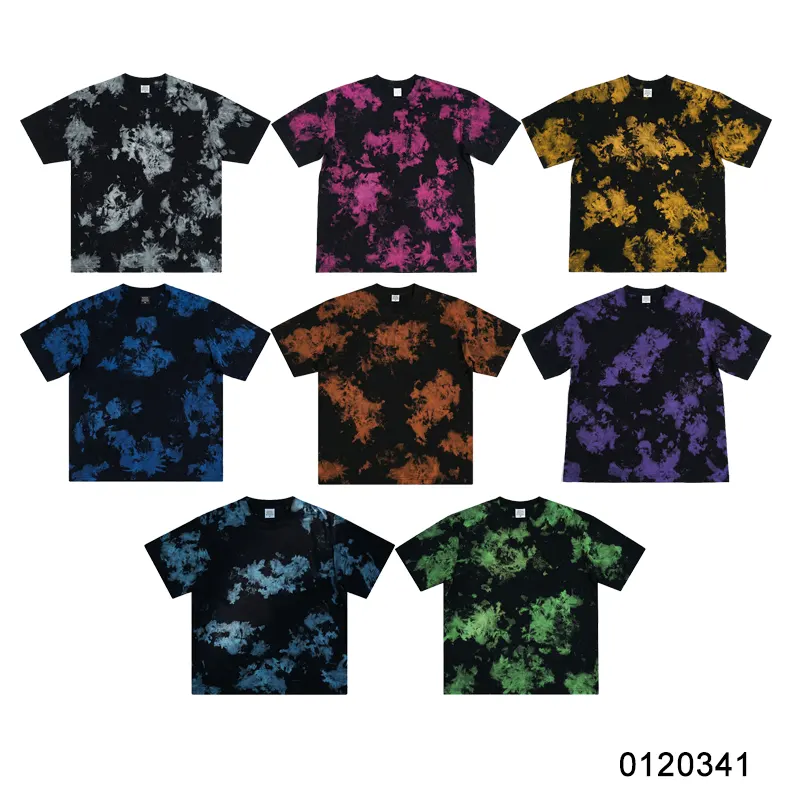 oemtshirts.com high quality ready made 100%cotton 230gsm round neck shortsleeve oversized style tie-dye t-shirt wholesale