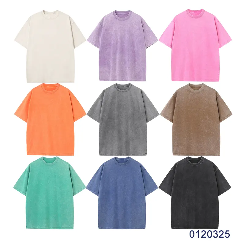 oemtshirts.com high quality ready made 100%cotton 270gsm washed round neck shortsleeve oversized style blank t-shirt wholesale