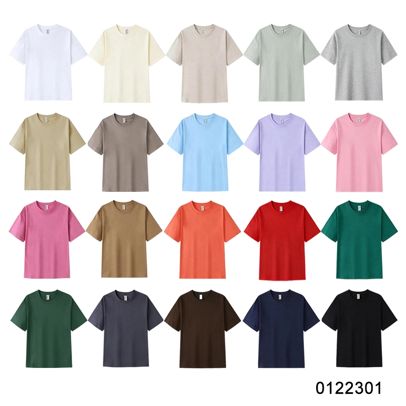 oemtshirts.com high quality ready made 100%cotton 240gsm round neck shortsleeve regular fit blank t-shirt wholesale