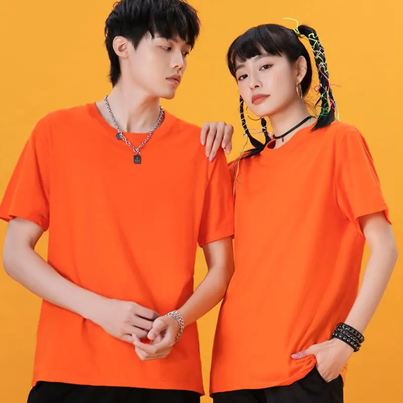 oemtshirts.com high quality ready made poly/cotton 200gsm round neck shortsleeve regular fit blank t-shirt wholesale
