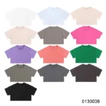oemtshirts.com high quality ready made 100%cotton 220gsm round neck shortsleeve oversized style crop top blank t-shirt wholesale