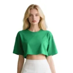 oemtshirts.com high quality ready made 100%cotton 220gsm round neck shortsleeve oversized style crop top blank t-shirt wholesale