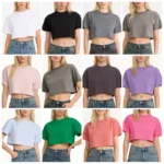 oemtshirts.com high quality ready made 100%cotton 220gsm round neck shortsleeve oversized style crop top blank t-shirt wholesale