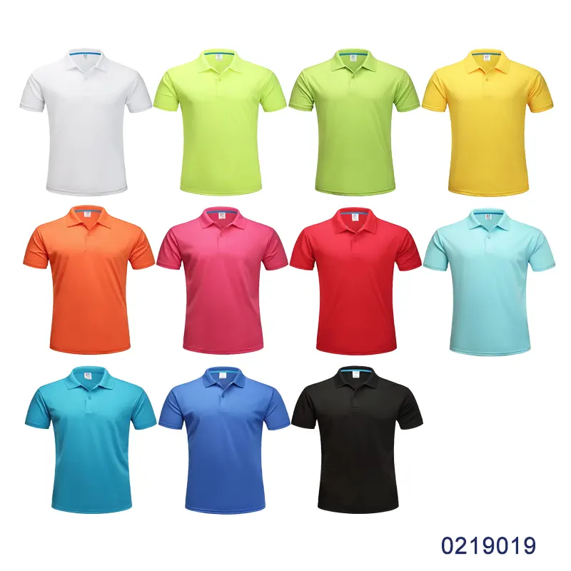 oemtshirts.com high quality ready made 100%polyester 150gsm bird eye fabric flat cuff shortsleeve blank polo shirt (color collar stripe) wholesale