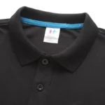 oemtshirts.com high quality ready made 100%polyester 150gsm bird eye fabric flat cuff shortsleeve blank polo shirt (color collar stripe) wholesale