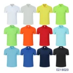 oemtshirts.com high quality ready made 100%polyester 150gsm bird eye fabric flat cuff shortsleeve blank polo shirt (self fabric collar stripe) wholesale