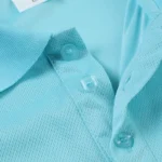oemtshirts.com high quality ready made 100%polyester 150gsm bird eye fabric flat cuff shortsleeve blank polo shirt (self fabric collar stripe) wholesale