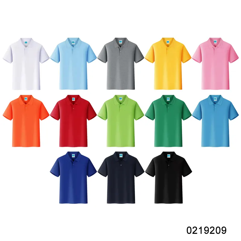 oemtshirts.com high quality ready made 100%polyester 200gsm flat fabric ribbed cuff shortsleeve blank polo shirt wholesale