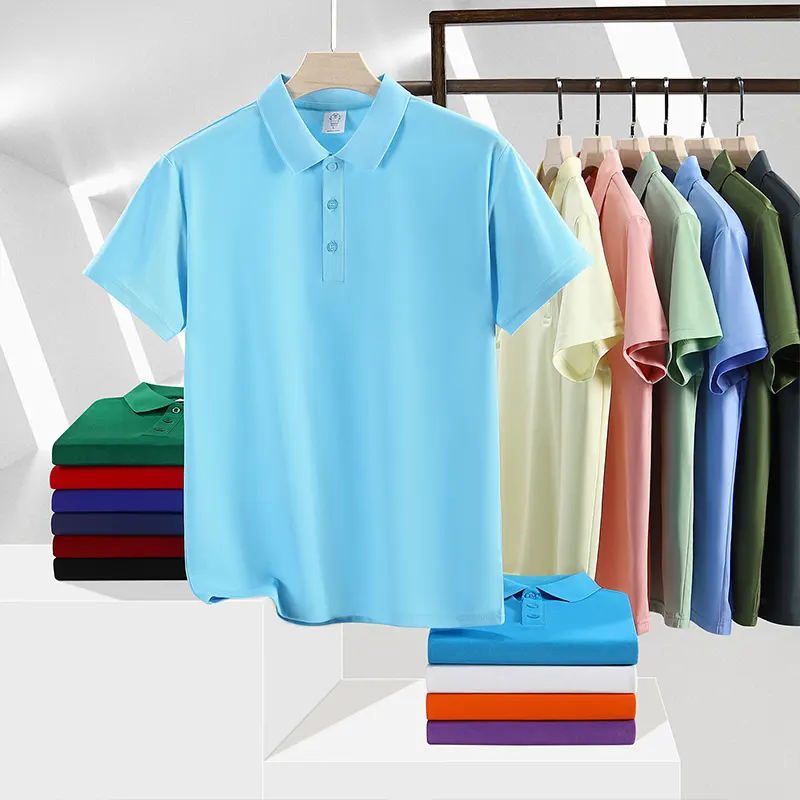 oemtshirts.com high quality ready made 100%polyester 150gsm pique fabric flat cuff shortsleeve blank polo shirt wholesale