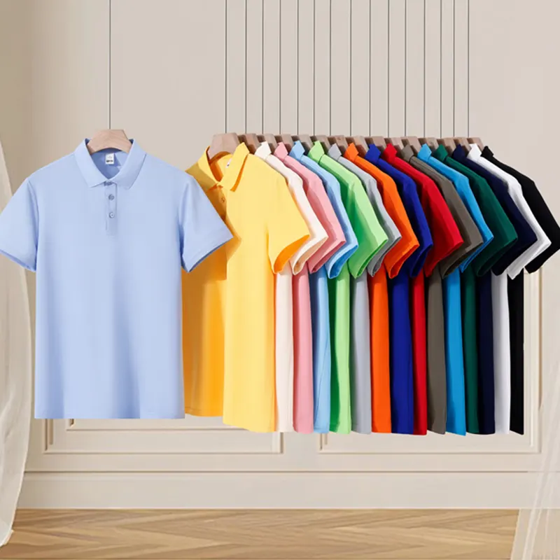 oemtshirts.com high quality ready made 100%polyester imitation cotton 180gsm pique fabric flat cuff shortsleeve blank polo shirt wholesale