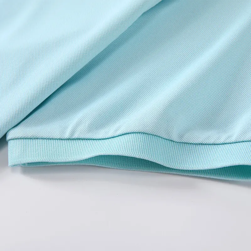 oemtshirts.com high quality ready made 100%polyester 200gsm pique fabric ribbed cuff shortsleeve blank polo shirt wholesale