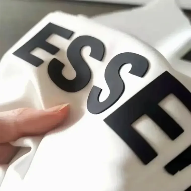 Flexible silicone rubber printing on activewear