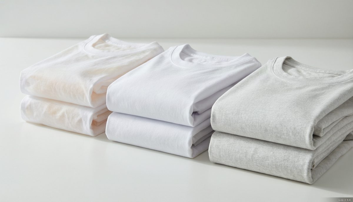 Comparison of lightweight medium and heavyweight t-shirt fabrics showing different GSM weights