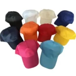 polyester twill blank baseball cap — five-panel construction detail