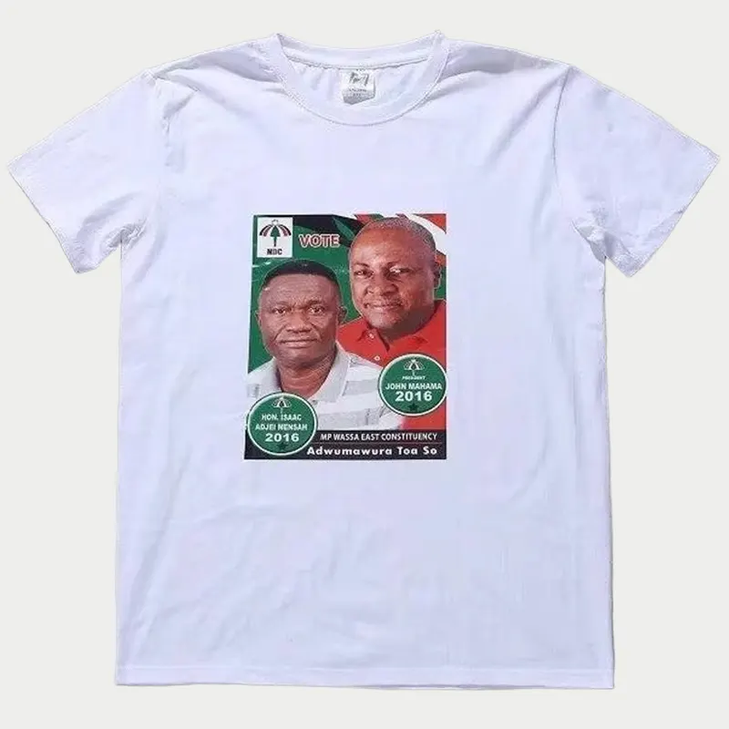 Custom Campaign T-Shirt — Close-up of Sublimation Print