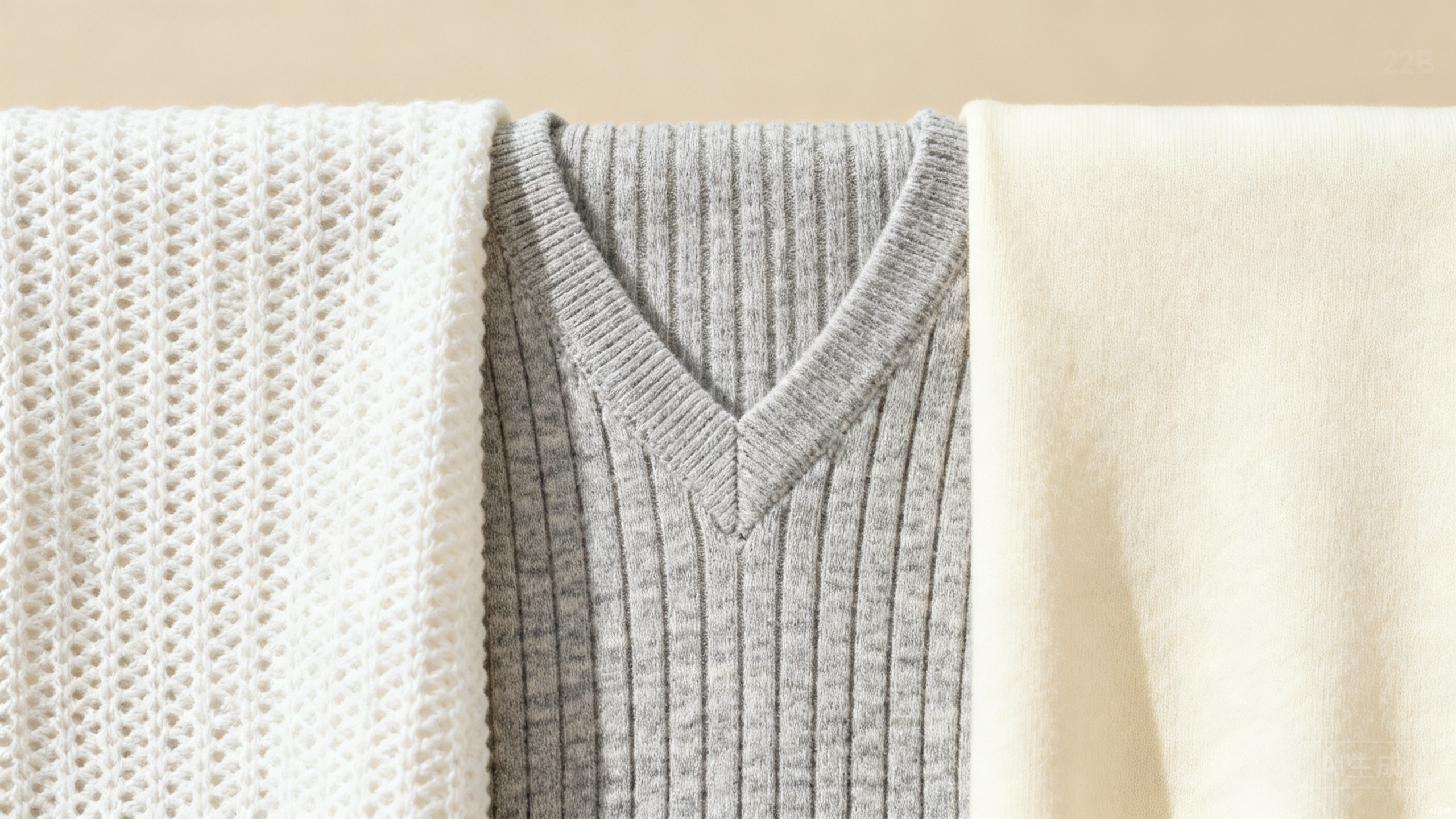 Macro view of knit fabric loops for pique, single jersey and interlock