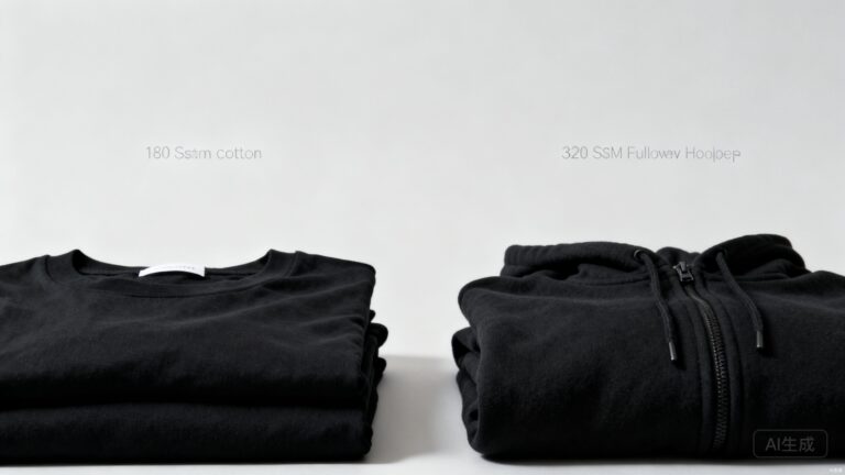 Side-by-side comparison of custom printed t-shirts and custom embroidered hoodies for brand merchandise on a clean white background